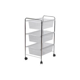 Tekno-Tel 34x48x69 cm Gri Şeffaf 3 Katlı Plastik Çekmeceli Tekerlekli Sebzelik