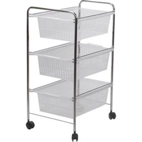 Tekno-Tel 34x48x69 cm Gri Şeffaf 3 Katlı Plastik Çekmeceli Tekerlekli Sebzelik