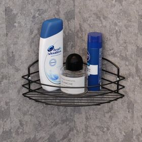 Tekno-Tel BK031 Siyah Banyo Tek Katlı Köşe Duş Rafı