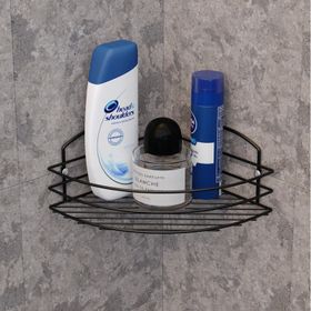 Tekno-Tel BK031 Siyah Banyo Tek Katlı Köşe Duş Rafı