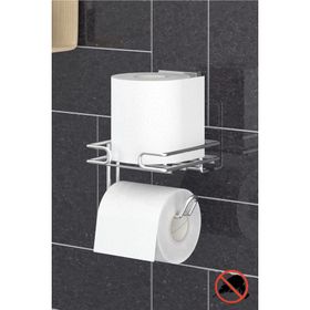 Tekno-Tel EF275 Easyfix Yapışkanlı Krom Yedekli Tuvalet Kağıtlık
