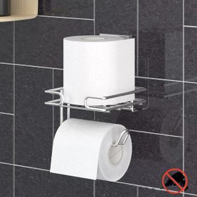 Tekno-Tel EF275 Easyfix Yapışkanlı Krom Yedekli Tuvalet Kağıtlık