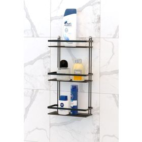 Tekno-Tel ES065 3 Katlı Siyah Banyo Rafı