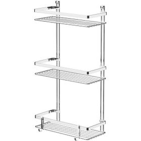 Tekno-Tel ES065H Lamalı Kancalı 3 Katlı Krom Banyo Rafı