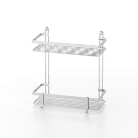 Tekno-Tel ES067H Krom 2 Katlı Kancalı Banyo Rafı