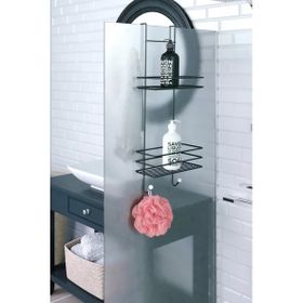 Tekno-Tel LM065 Mat Siyah İki Katlı Asmalı Duşakabin Rafı