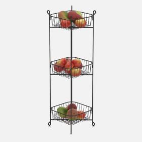 Tekno-Tel MG014 3 Katlı Çok Amaçlı Sepet Siyah Sebzelik