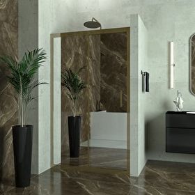 Teknoduş Bronze Capello 6 mm Reflekte Cam 1 Sabit 1 Sürgü İki Duvar Arası Duşakabin