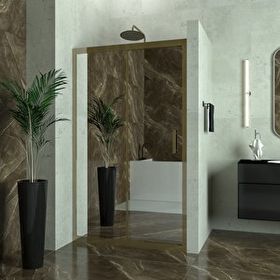 Teknoduş Bronze Capello 6 mm Reflekte Cam 1 Sabit 1 Sürgü İki Duvar Arası Duşakabin