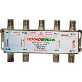 Teknogreen TG-S800 5-2500 Mhz 1 in 8 out Splitter