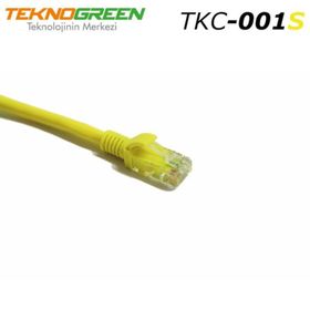 Teknogreen TKC-001S 1 mt Sarı Cat6 Kablo