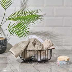Teknotel 28 cm Siyah Metal Banyo Organizeri