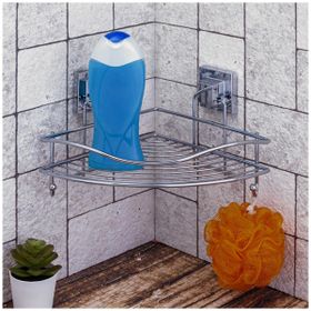 Teknotel EF-250 Yapışkanlı Krom Tek Katlı Köşelik Banyo Rafı
