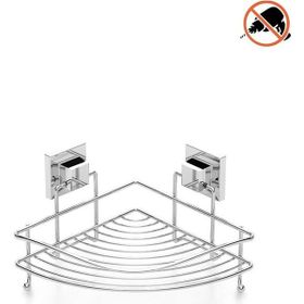 Teknotel EF-250 Yapışkanlı Krom Tek Katlı Köşelik Banyo Rafı