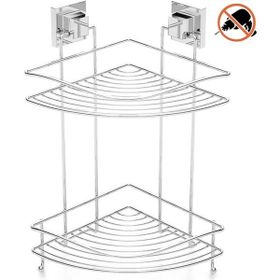Teknotel EF-253 Yapışkanlı 2 Katlı Köşelik Banyo Rafı Krom
