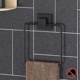 Teknotel EF234 Mat Siyah Easyfıx Yapışkanlı Kare Havluluk