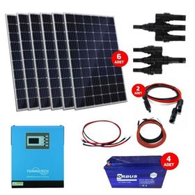 Teknovasyon Arge Güneş Enerjisi Bağ Evi Solar Paketi 5 KVA İnverter 330 W Güneş Paneli 150ah Jel Akü