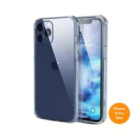 Teknoway iPhone 12 Pro Max - Siyah Şeffaf Crystal Silikon Kılıf