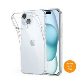 Teknoway iPhone 14 / 15 Plus - Siyah Crystal Şeffaf Silikon Kılıf