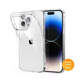 Teknoway iPhone 14 Pro Max - Siyah Crystal Şeffaf Silikon Kılıf