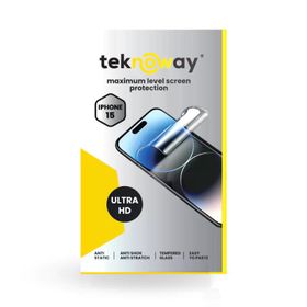 Teknoway iPhone 15 Antistatik Ekran Koruyucu Ultra Hd Cam
