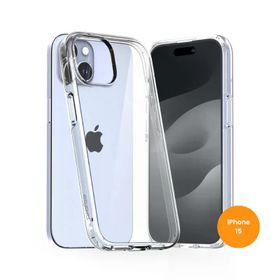 Teknoway iPhone 15 Siyah Crystal Şeffaf Silikon Kılıf