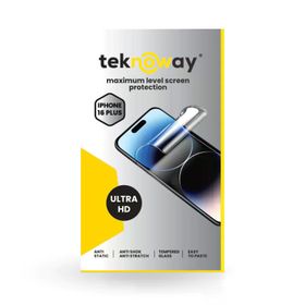 Teknoway iPhone 16 Plus Antistatik Ekran Koruyucu Ultra Hd Cam