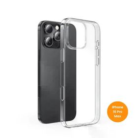 Teknoway iPhone 16 Pro Max Şeffaf Siyah Crystal Silikon Kılıf