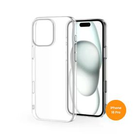 Teknoway iPhone 16 Pro Şeffaf Siyah Crystal Silikon Kılıf