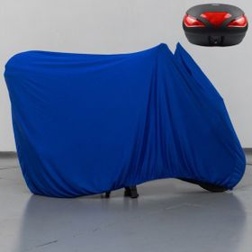 Teksin Arora AR 100-8 A Modifiye Çantalı Mavi Penye Örtü Motorsiklet Brandası