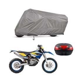 Teksin Husaberg FE 501 Arka Çanta Uyumlu A+ Kalite Gri Motosiklet Brandası