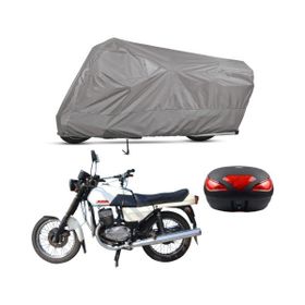 Teksin Jawa 350 Twin Sport Arka Çanta Uyumlu A+ Kalite Gri Motosiklet Brandası