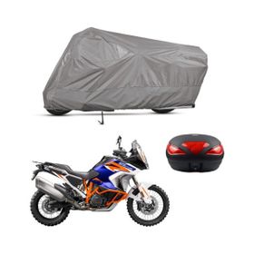 Teksin KTM 1290 Super Adventure Arka Çanta Uyumlu A+ Kalite Gri Motosiklet Brandası