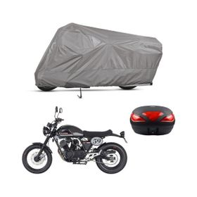 Teksin Mondial 250L Buccaner A+ Kalite Gri Arka Çanta Uyumlu Motosiklet Brandası