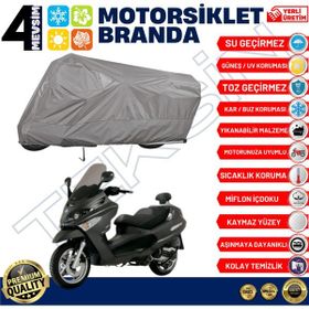 Teksin Piaggio X Evo 400 Arka Çanta Uyumlu A+ Kalite Gri Motosiklet Brandası