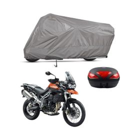 Teksin Triumph Tiger 800 XC Arka Çanta Uyumlu A+ Kalite Gri Motosiklet Brandası