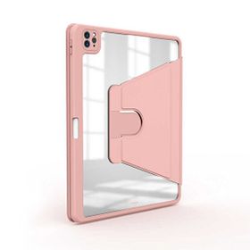 Teleplus Apple iPad Pro 12.9 2021 Smart Cover Standlı Dönerli Nayn Kapak Pembe Kılıf