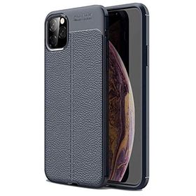 Teleplus Apple iPhone 11 Deri Dokulu Lacivert Silikon Kılıf