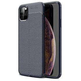 Teleplus Apple iPhone 11 Deri Dokulu Lacivert Silikon Kılıf