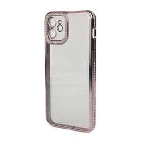 Teleplus Apple iPhone 11 Kamera Korumalı Taşlı Mina Lazer Kapak Gümüş Kılıf