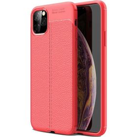 Teleplus Apple iPhone 11 Pro Deri Dokulu Kırmızı Silikon Kılıf