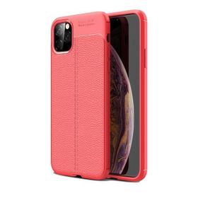 Teleplus Apple iPhone 11 Pro Deri Dokulu Kırmızı Silikon Kılıf