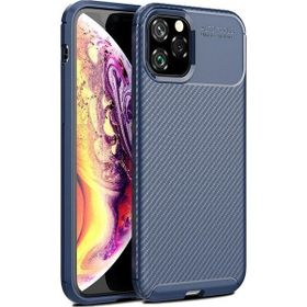 Teleplus Apple iPhone 11 Pro Max Negro Karbon Lacivert Silikon Kılıf