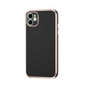 Teleplus Apple iPhone 12 Kamera Korumalı Lazer Bark Silikon Siyah Kılıf