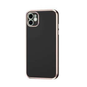Teleplus Apple iPhone 12 Kamera Korumalı Lazer Bark Silikon Siyah Kılıf