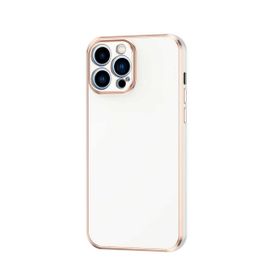 Teleplus Apple iPhone 13 Pro Max Kamera Korumalı Lazer Bark Silikon Rose Gold Kılıf