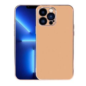 Teleplus Apple iPhone 13 Pro Max Kamera Korumalı Lazer Viyana Silikon Gold Kılıf