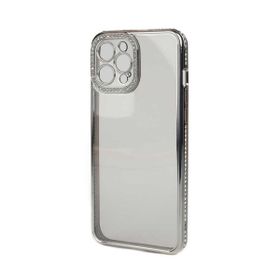 Teleplus Apple iPhone 13 Pro Max Kamera Korumalı Taşlı Mina Lazer Kapak Mor Kılıf