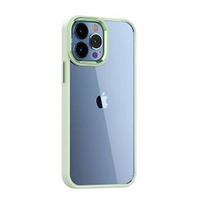 Teleplus Apple iPhone 13 Pro Max Renkli Bumper Hybrid Krom Silikon Yeşil Kılıf
