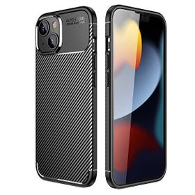 Teleplus Apple iPhone 14 Negro Karbon Dokulu Silikon Siyah Kılıf + Nano Ekran Koruyucu